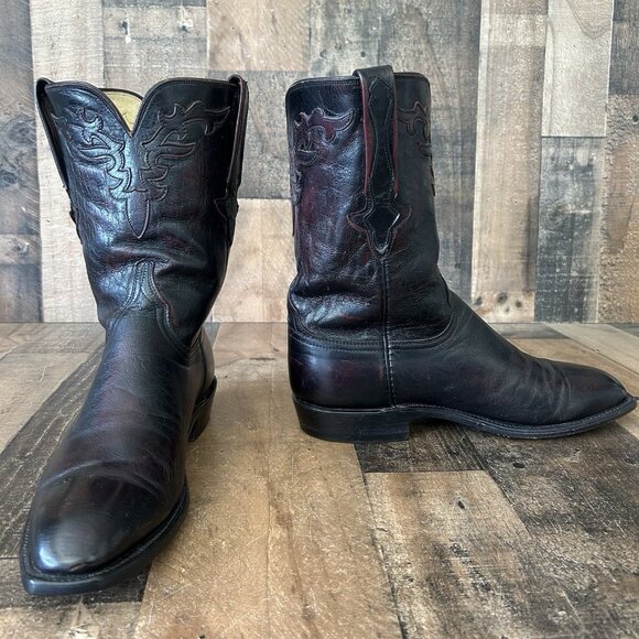Lucchese Classics Handmade GA034319 Black Cherry Cowboy Boots Mens 9.5 D - Picture 8 of 11